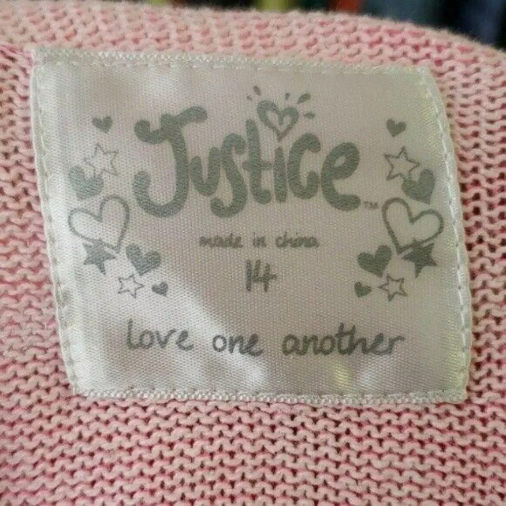 Justice‎ Girl's Pink Jeweled Sweater SZ 14